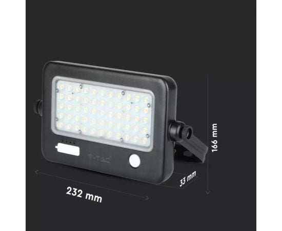 პროჟექტორი მზის პანელით V-TAC LED Solar Floodlight 8674 IP65 4000K 10W