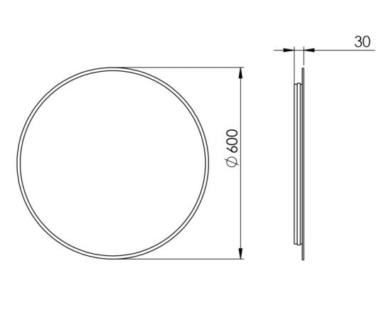 Mirror with LED light Elita 60 black