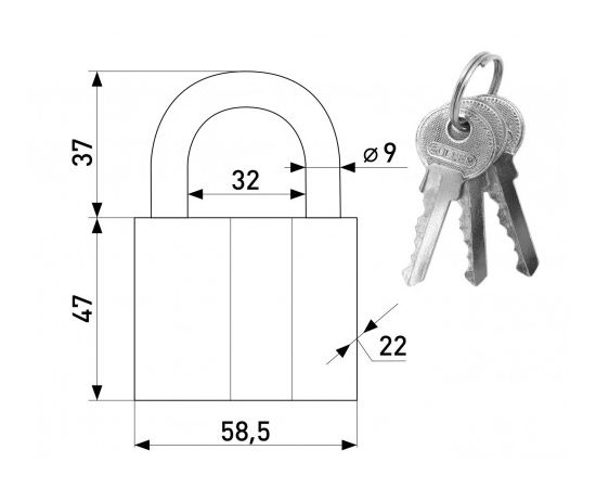 Padlock Soller 460-60HZ