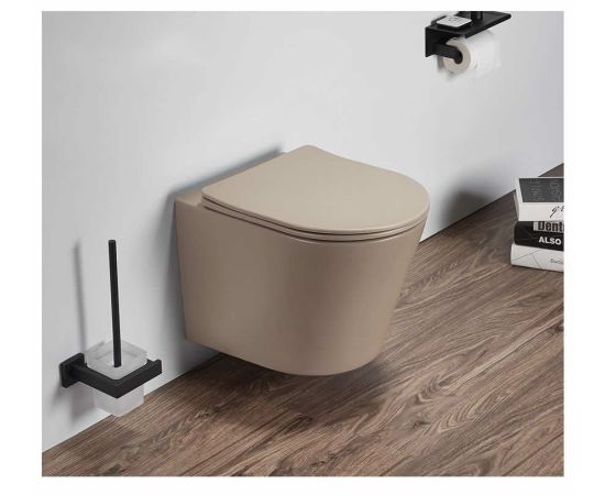 Wall hung toilet Pate B2330MC Rimless Matt Cappuccino