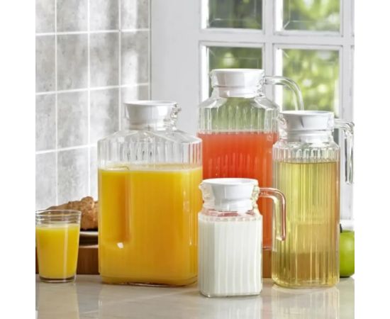 Glass carafe with a plastic lid Luminarc QUADRO 270261 1,3l