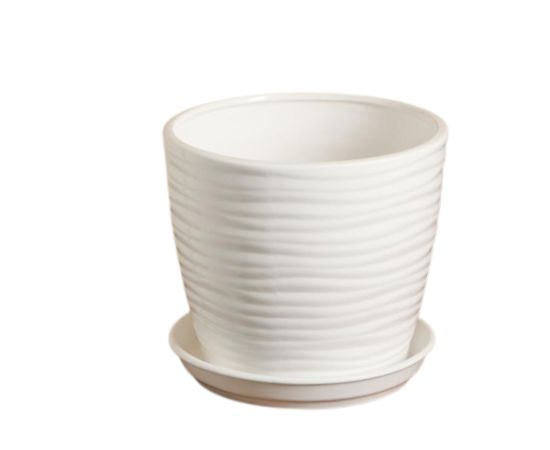 Ceramic pot Oriana Gracia Volna №2 4,3 L white