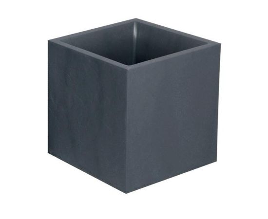 ქოთანი პლასტმასის EDA Plastiques POT CARRE VOLCANIA DECOR PIERRE 39,5x39,5x43,5სმ 31ლ