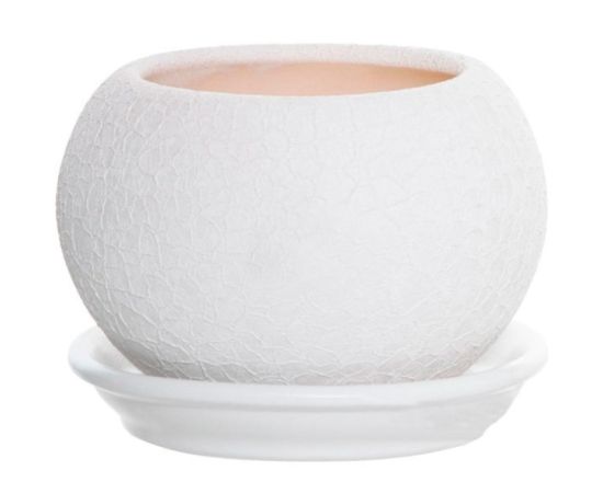 Ceramic flower pot Oriana Shar silk white 23х21 cm 9 l