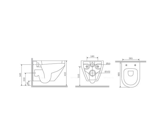 Wall-hung toilet with lid AM.PM C701700SC