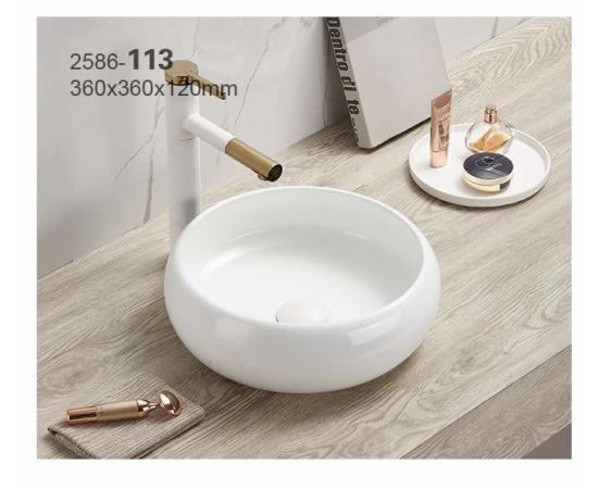 Washbasin Pate Round 113 Glossy white