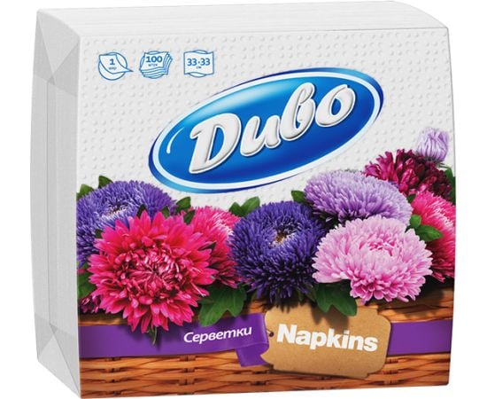 Two-layer paper napkins Divo 33х33 cm 100 pc white