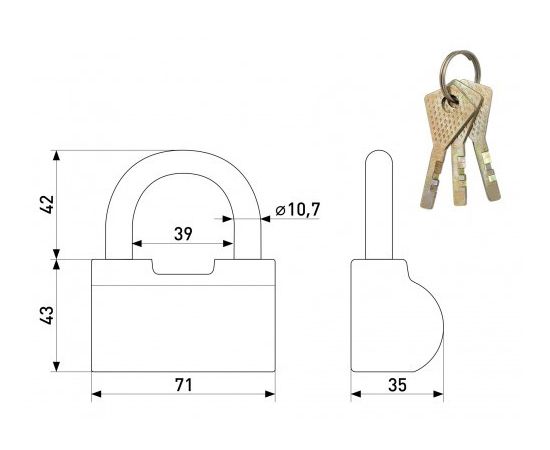 Padlock Soller B 70 mm