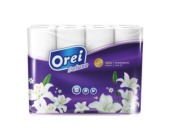 ტუალეტის ქაღალდი Orei Deluxe 32 ცალი შეფუთული