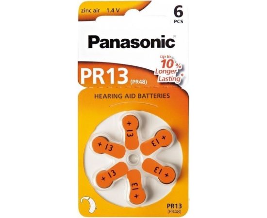 ZInc-air Battery  for hearing aids Panasonic PR13 1.4V 6pcs