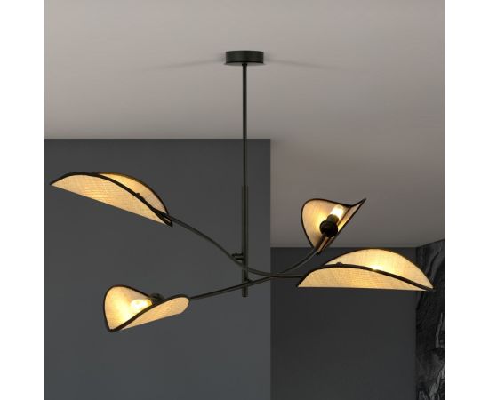 Chandelier EMIBIG LOTUS 4 E14 4x MAX 40W black rattan