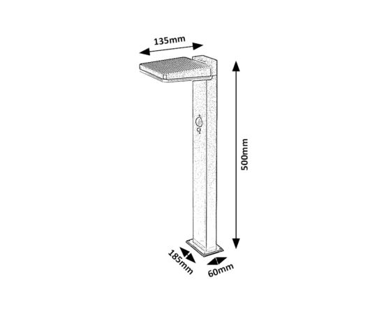 Светильник стойка Rabalux Lasset 4.4W 4000K 600Lm h500 IP54 77079 Solar сенсор черный