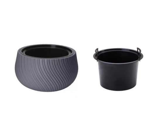 Flower pot plastic  FORM PLASTIC Mika anthracite 12,9 L