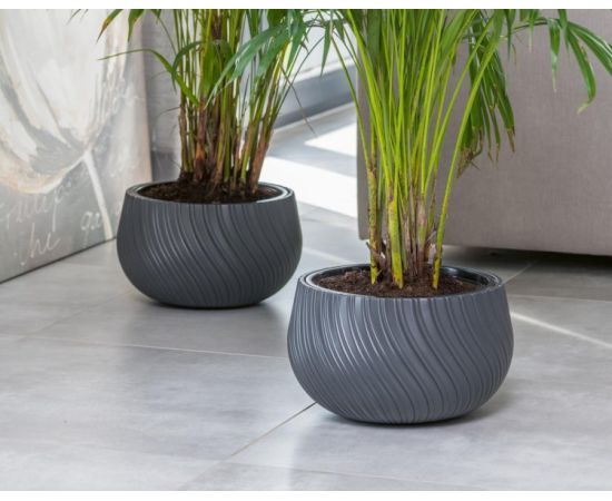 Flower pot plastic  FORM PLASTIC Mika anthracite 12,9 L