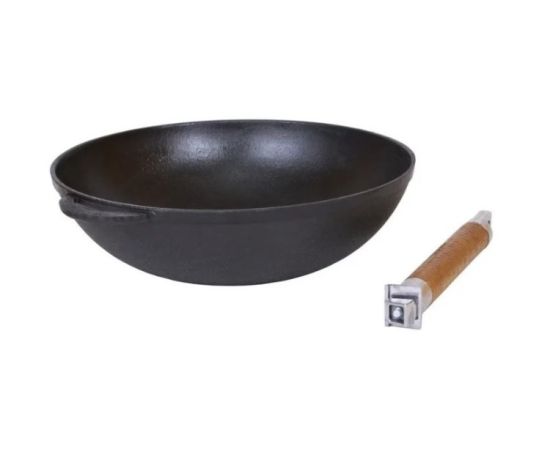 Cast iron frying pan with glass lid and removable handle Biol WOK 1526С 26 cm