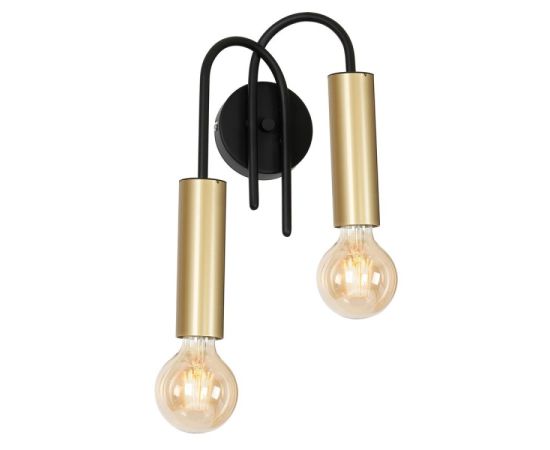 Wall lamp LUMINEX 2 Loppe E27 2x MAX 60W black gold 505