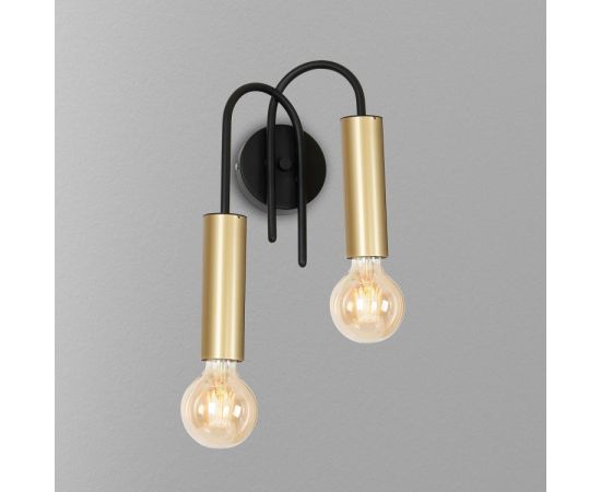 Wall lamp LUMINEX 2 Loppe E27 2x MAX 60W black gold 505