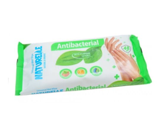 Wet wipes Naturelle antibacterial with plantain extract 48 pc