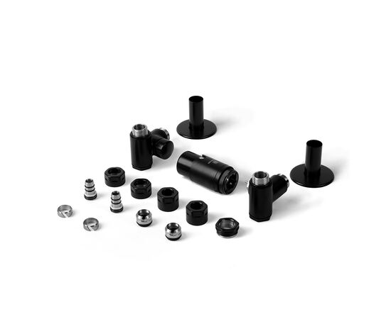 Set of angle valves graphite with tee Terma INTEGRA RAL 7024