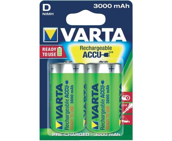 Rechargeable battery VARTA ACCU D 3000 mAh NiMH 2 pcs