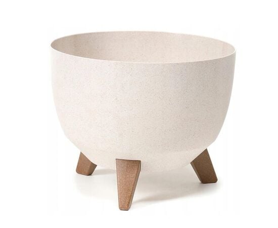 Горшок цветочный Lamela Bowl ROMA ECO wood 330 12,4л белый