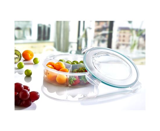 Container for products with three compartments Irak Plastik Fresh box LC-500 3х450 ml