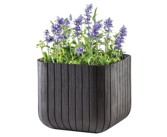 Горшок цветочный Keter CUBE PLANTER M коричневый 21.5 л