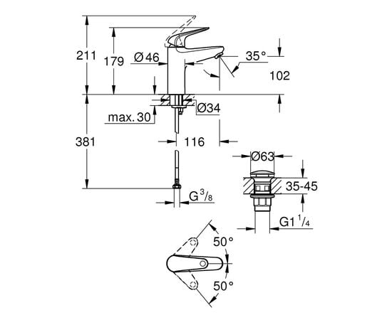 Смеситель для умывальника Grohe 24326001