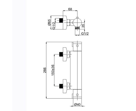 Bathroom mixer RUBINETA Thermo-12 (H20008)