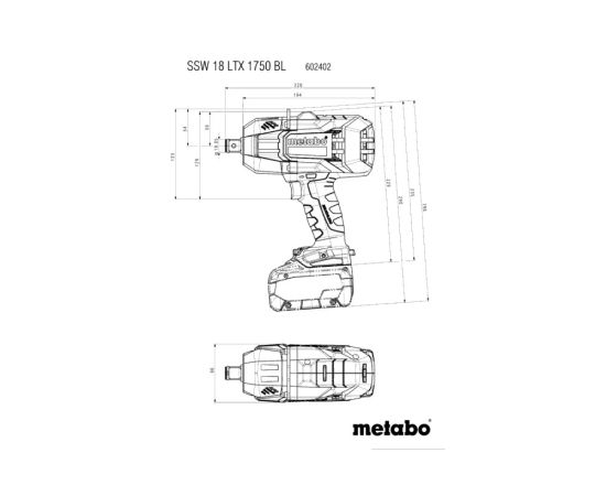 Impact battery-powered Wrench Metabo SSW 18 LTX 1750