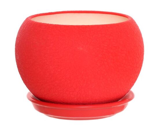 Ceramic flower pot Oriana Shar silk red 13.5x12.5 cm 1.4 l