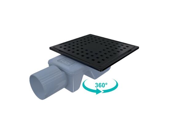 Shower drain Dushal BS-48710D Black 10x10 cm