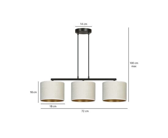 Pendant EMIBIG Hilde 3 E27 3x MAX 60W black white