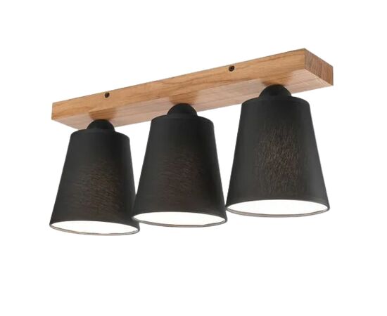 Ceiling lamp Lamkur LULA 3 E27 oak black 47713