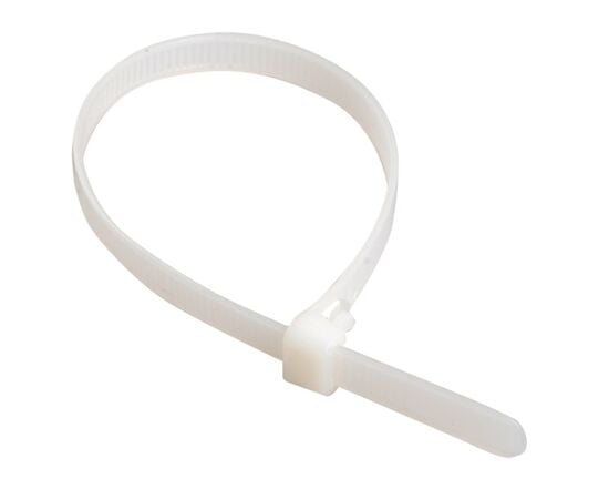 Nylon clamp IEK white 100 pcs 500 მმ