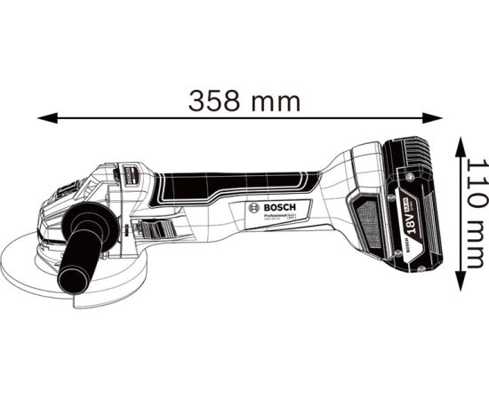 Аккумуляторная угловая шлифмашина Bosch GWS 18V-10 18V