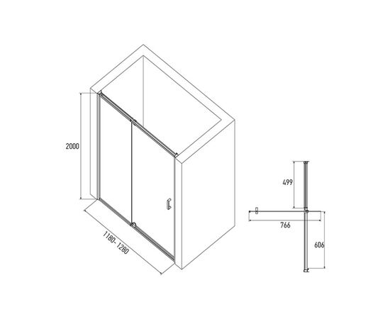 Shower door Alex Baitler AB71C120 120×200 cm