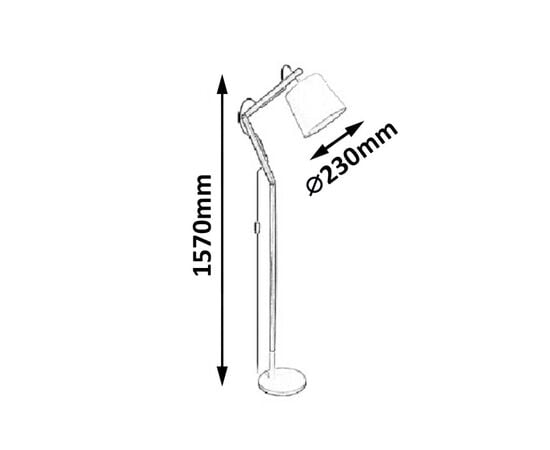 Торшер Rabalux Thomas 1 E27 Ø230 4192 h1570 металл дерево белый