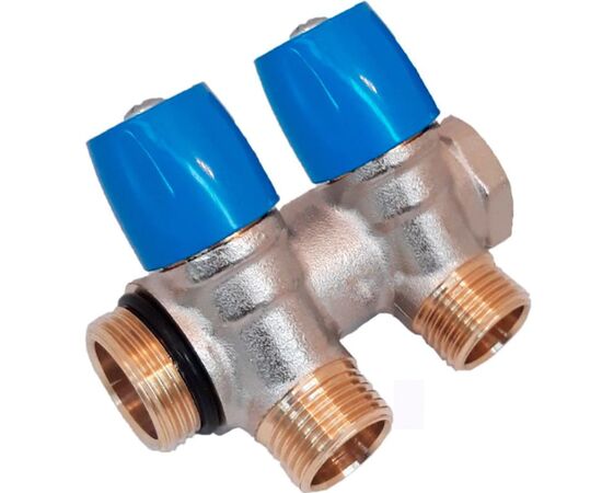 Manifold with valve Carlo Poletti 2-Blue