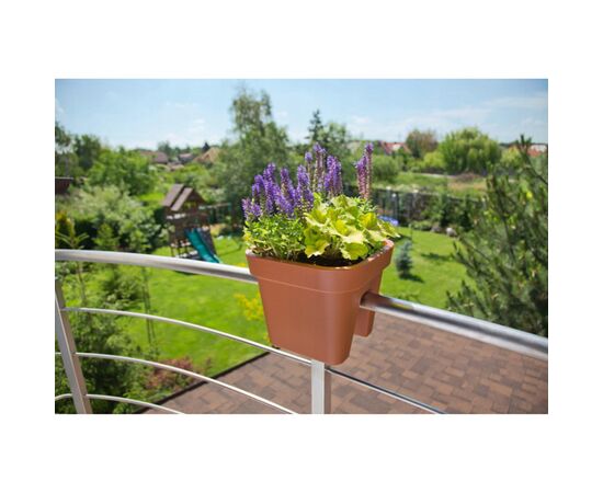 Flower pot balcony LAMELA Donica balustradowa LOBELIA 450x290 - ceglasty 18,2 L