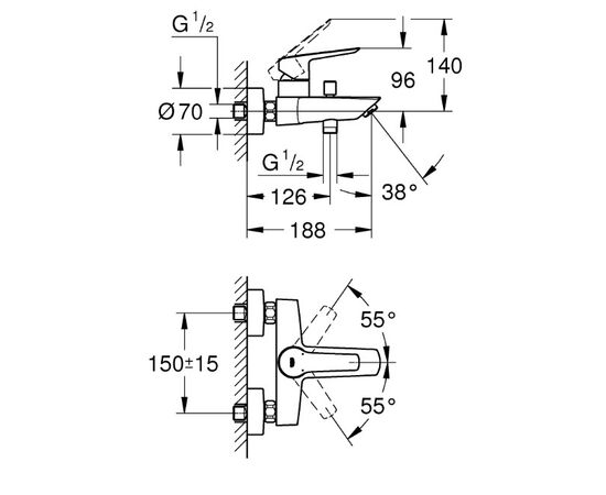 Смеситель для ванны Grohe START OHM EXP 32278002