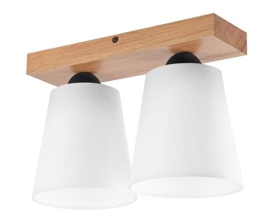 Ceiling lamp Lamkur LULA 2 E27 oak white 47584