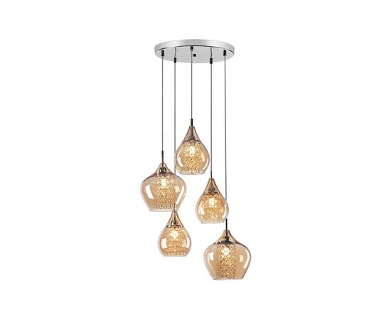 Pendant Rabalux CASSANDRA 5 G9 Ø1200 h800 chrome amber 6660