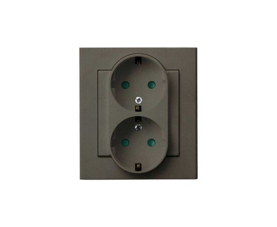 Double Socket with Grounding Ospel Schuko Sonato