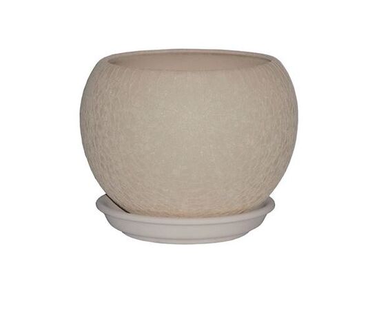 Flower Pot-Sphere Ceramic Silk Beige 1,4l