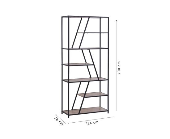 Diagonal shelving unit 124/36/200 cm