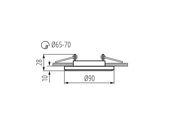 სანათი წერტილოვანი KANLUX MORTA GX5.3 CT-DSL50-B 19442