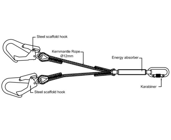 Safety belt with energy absorption Viraj SF-FBRL-3401 2 m