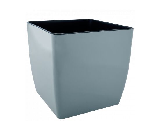 Pot plastic Aleana Kvadro low 27x27x26cm gray dove