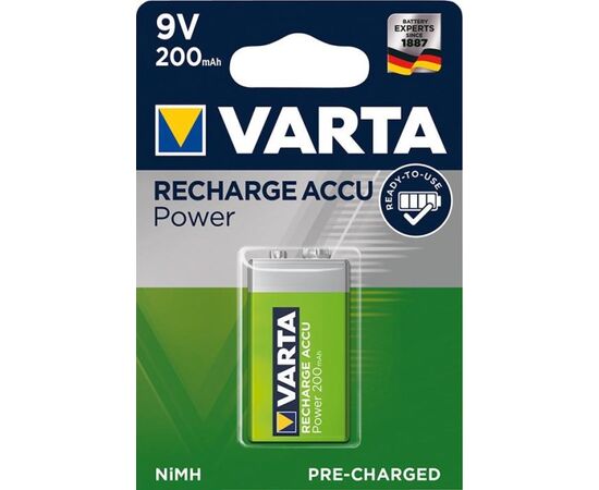 Аккумулятор VARTA Ready to use 9V 6LR61 200 mAh 1 шт